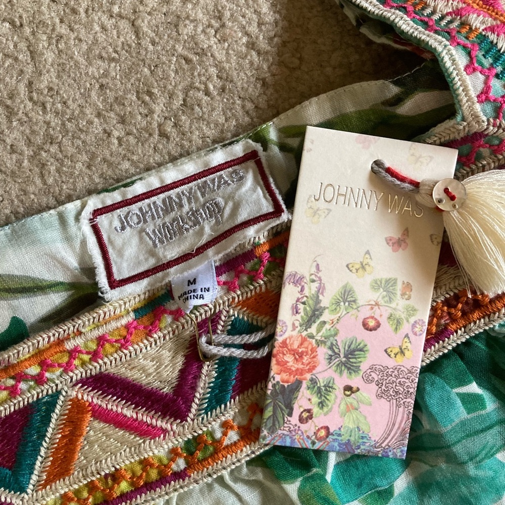 Johnny Was embroidered square neck peasant top boho NWT - Picture 10 of 14